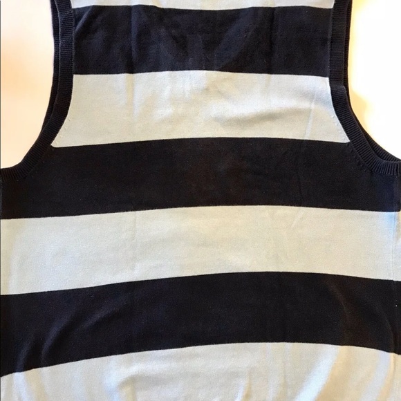 Old Navy Men’s Knit Vest Blue Wide Stripe M Cotton - Picture 6 of 10